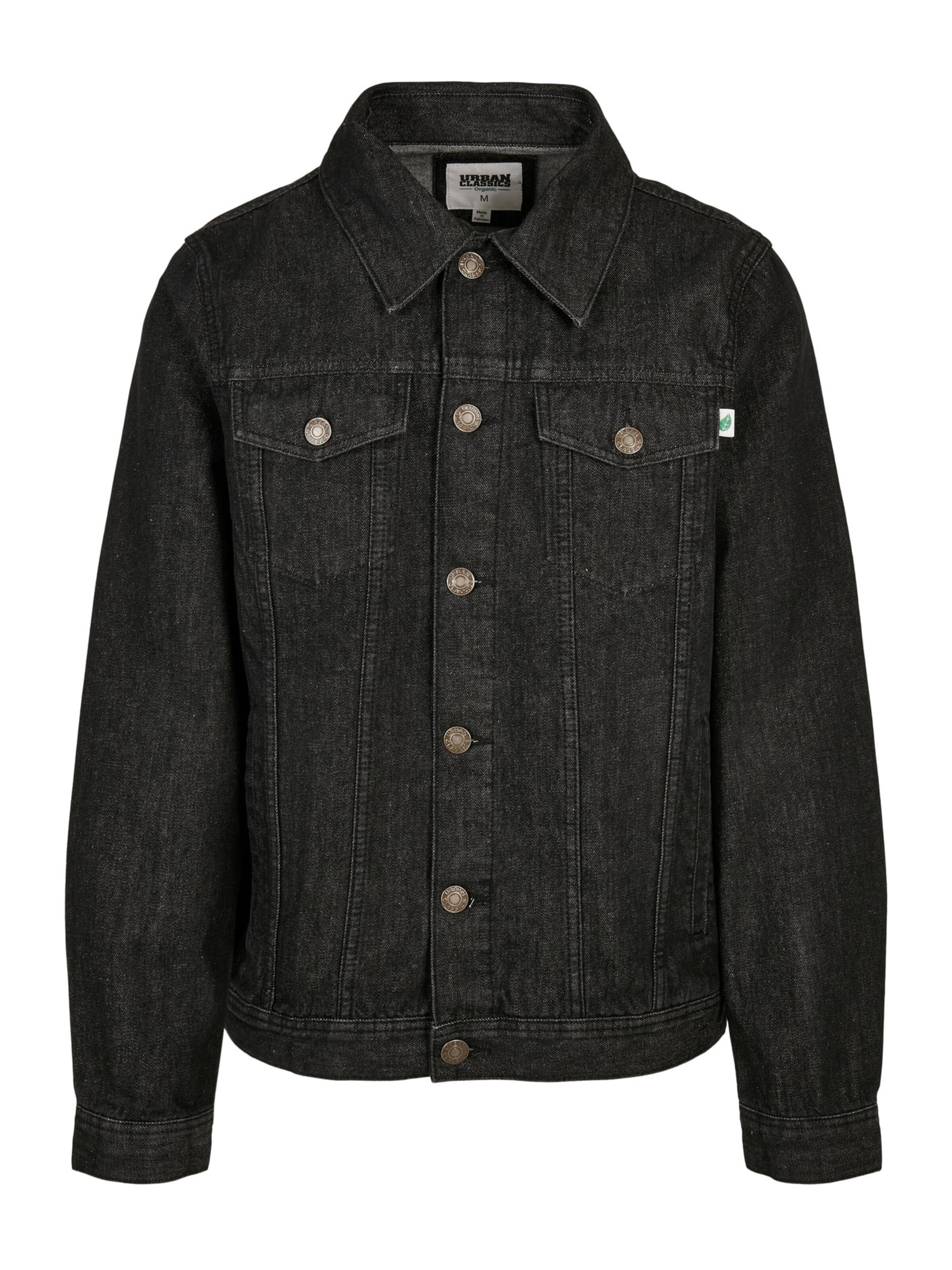 Urban Classics Φθινοπωρινό και ανοιξιάτικο μπουφάν σε μαύρο: μπροστά