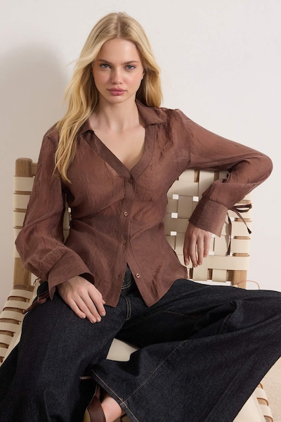 Trendyol Blusa em XS em chocolate, Vista do artigo