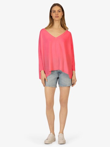 Rainbow Cashmere Pullover in Pink
