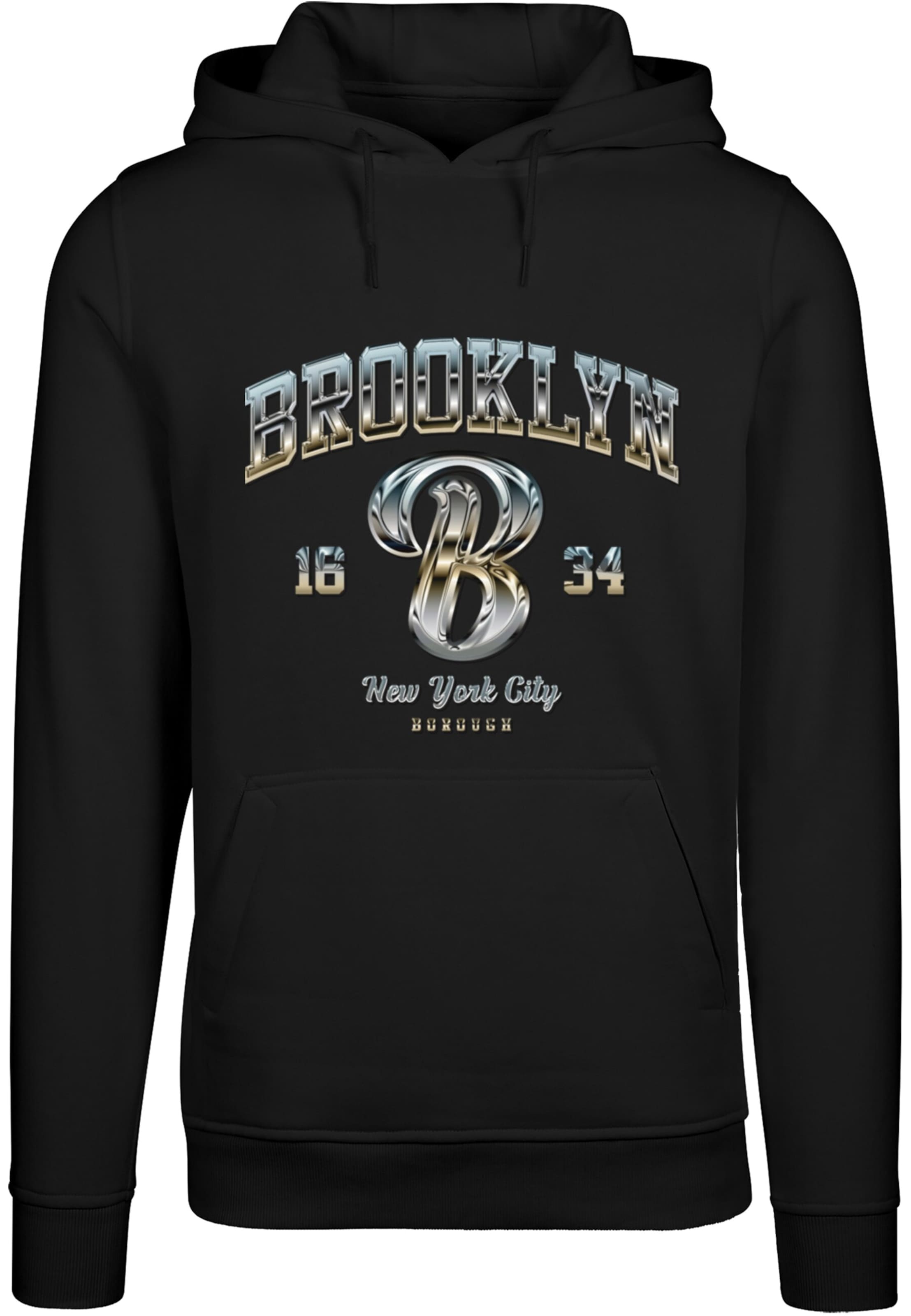 Sweat-shirt 'BRKLN' Mister Tee en noir : devant