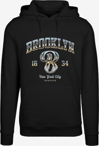 Sweat-shirt 'BRKLN' Mister Tee en noir : devant