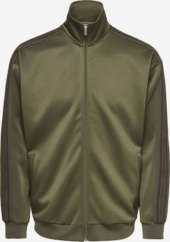 Only & Sons Sweatjacke 'ONSRiber' in Grün: Vorderseite
