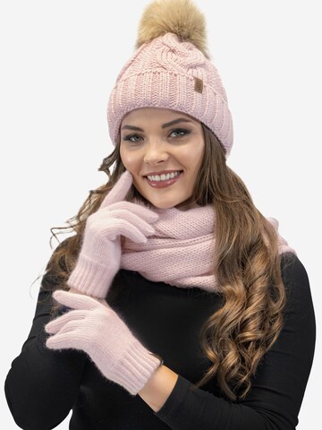 Vivisence Beanie '7014 Set' in Pink