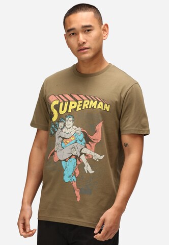 Recovered Shirt 'Superman Comic Graphic' in Brown: front