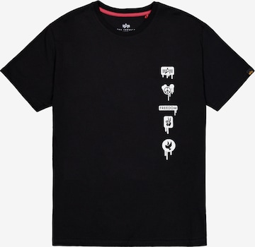 ALPHA INDUSTRIES Paita 'Freedom' värissä musta: etupuoli