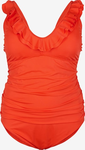 Swim by Zizzi Bralette Swimsuit 'SKITRIN' in Orange: front