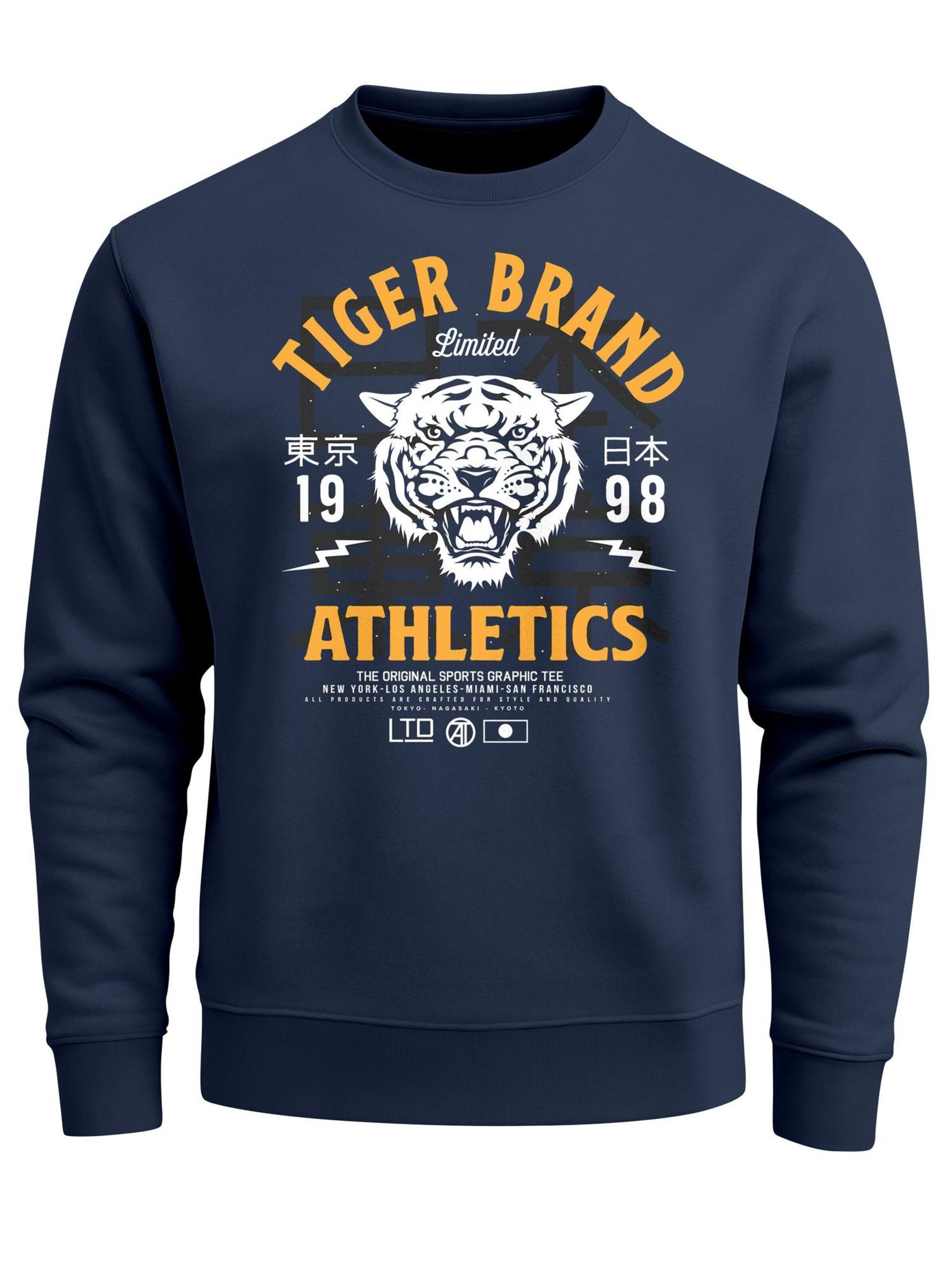Neverless Sweatshirt 'Tiger'‌‌‌‌‌‌‌‌ in Blau: Vorderseite