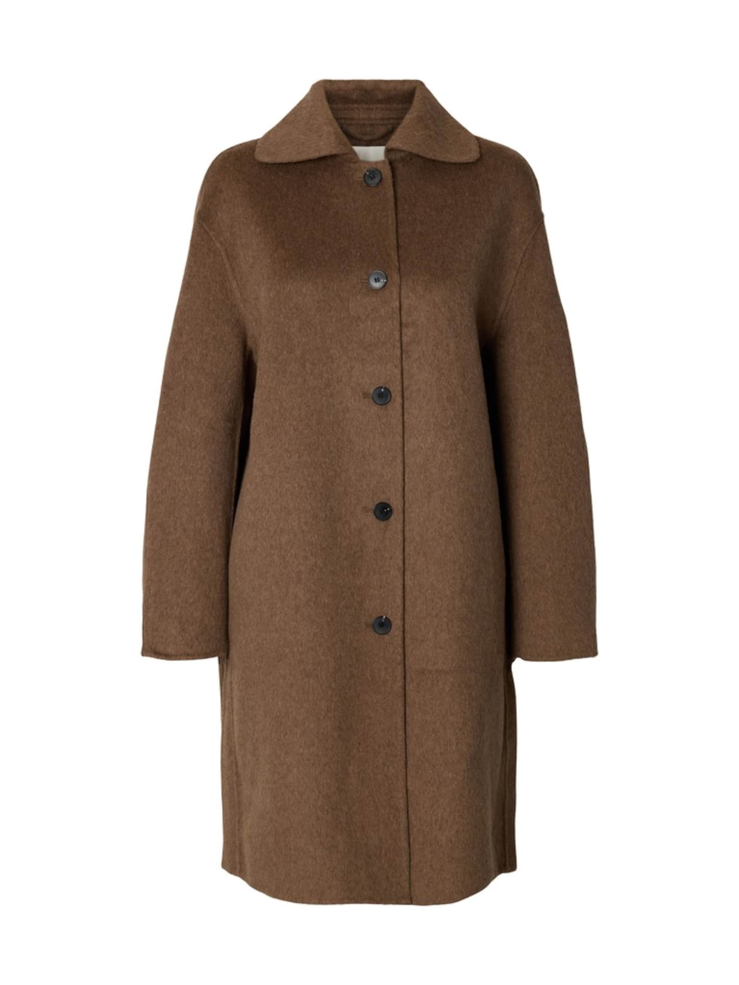 SELECTED Between-Seasons Coat 'SLWGERI' in Brown: front