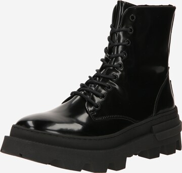 Boots stringati 'BAS' di STEVE MADDEN in nero: frontale