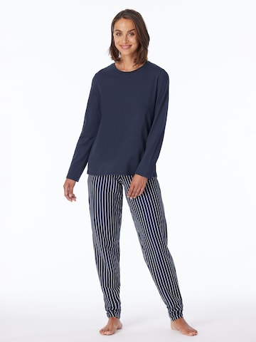 SCHIESSER Pyjama ' UNCOVER Nightwear ' in Blauw: voorkant