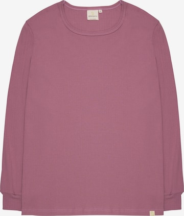 greenjama Schlafshirt 'Derby-Rib' in Lila: Vorderseite