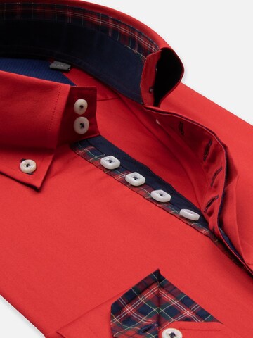 Slim fit Camicia 'Roma Iconic Satin Man Shirt Grey' di 7Camicie in rosso
