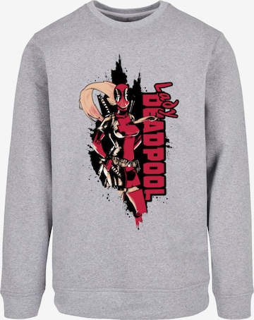 ABSOLUTE CULT Sweatshirt 'Lady Deadpool' in Grijs: voorkant