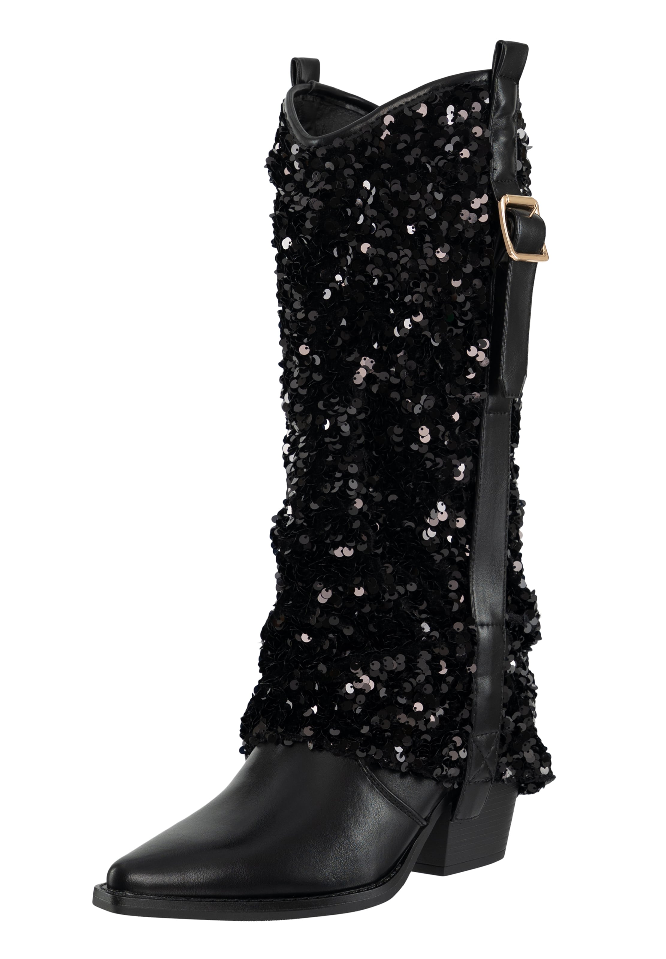 Salinyang Comwboystøvler i sort: forside