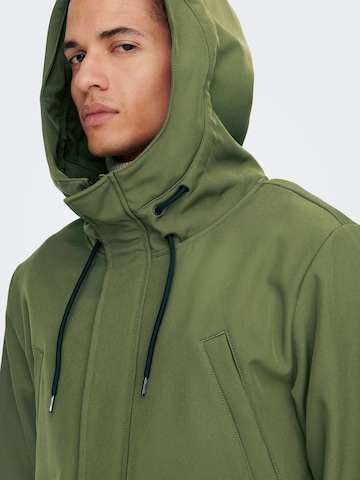 Only & Sons Between-Seasons Parka 'HALL' in Green