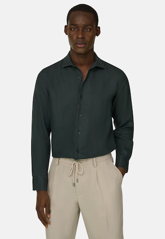 Boggi Milano Regular fit Overhemd in Groen: voorkant