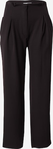 Warehouse Regular Pleat-Front Pants in Black: front