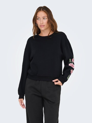ONLY Sweatshirt 'ONLBROOKLYN' in Zwart: voorkant