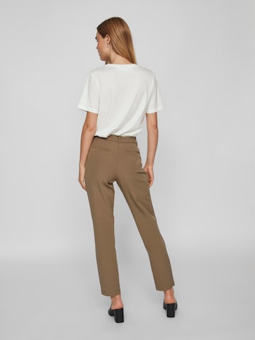 VILA Slim fit Pants 'MARY' in Brown