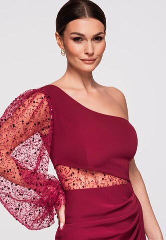 Ombre Evening Dress in Red