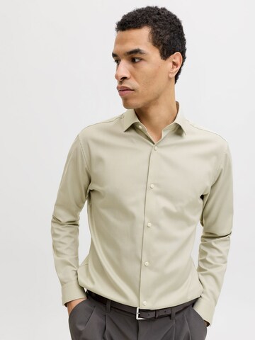 JACK & JONES Slim fit Button Up Shirt 'JPRBLAParker' in Beige