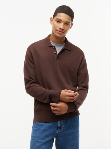 Tommy Jeans - Pullover 'ESSENTIAL' em castanho: frente