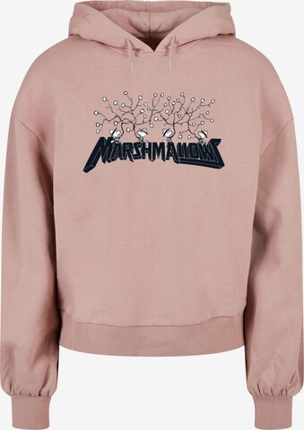 Merchcode Sweatshirt 'Peanuts - Marshmallows' in Roze: voorkant