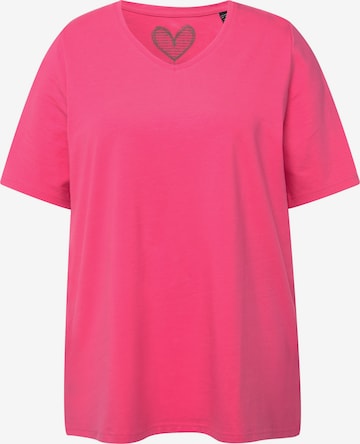 T-shirt Ulla Popken en rose : devant