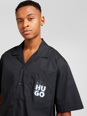 HUGO Regular Fit Hemd 'Egeeno' in Schwarz
