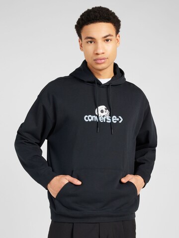 CONVERSE Sweatshirt 'SKULL' in Zwart: voorkant