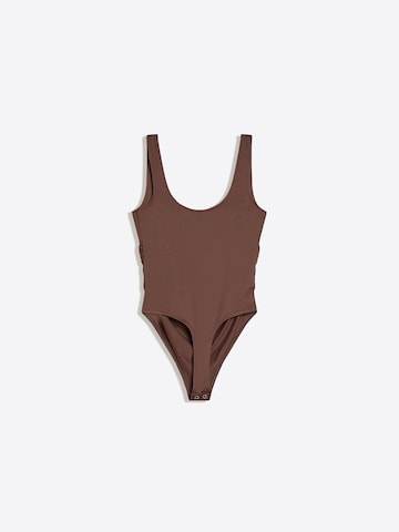 BershkaBodi majica - smeđa boja