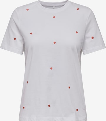 T-shirt 'ONLKetty' ONLY en blanc : devant