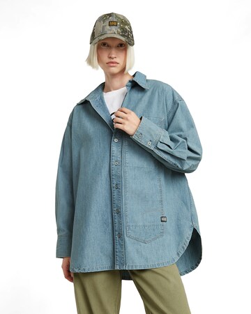 G-STAR Blouse 'Long Pocket' in Blauw