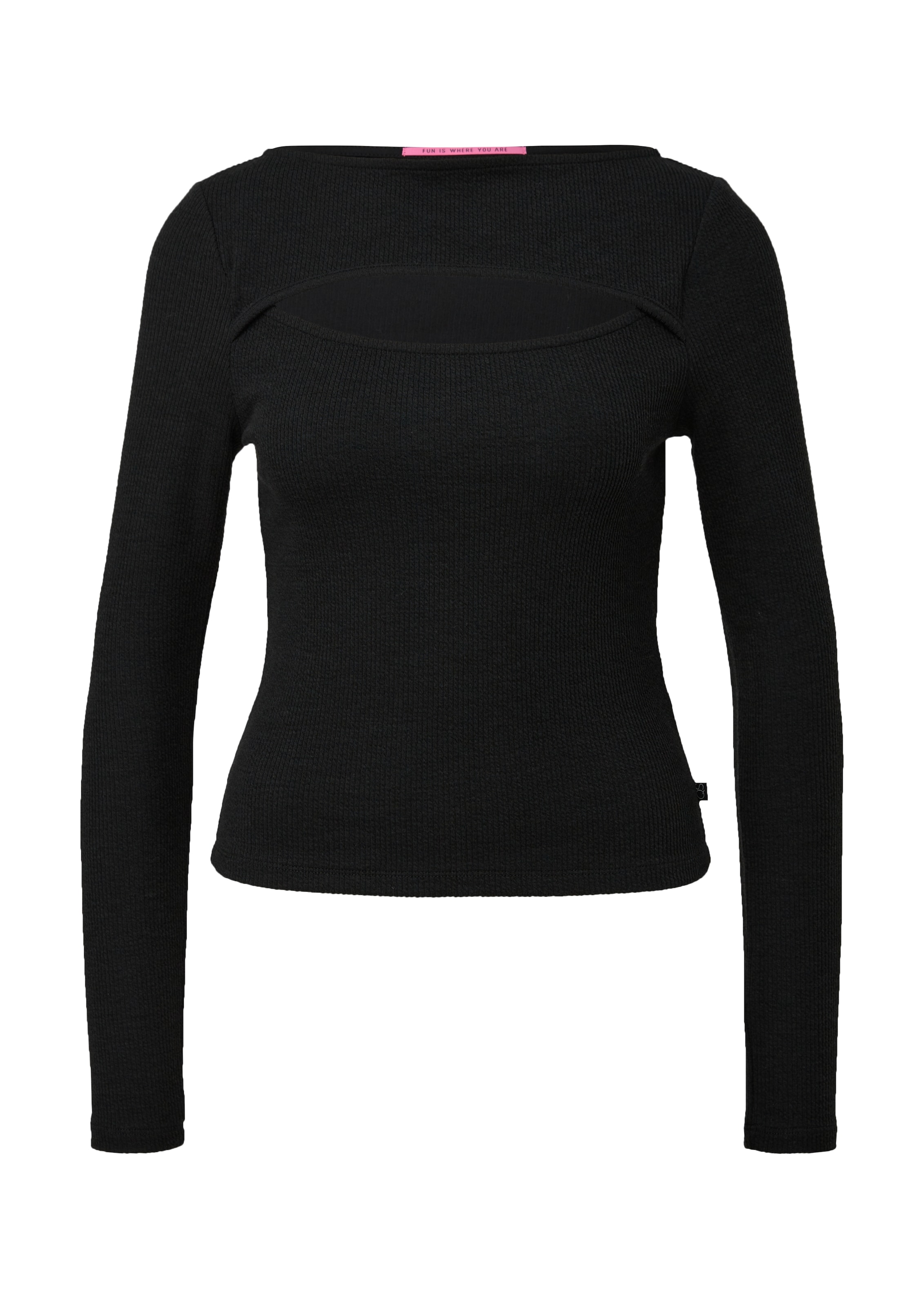 QS Shirt in Zwart: voorkant