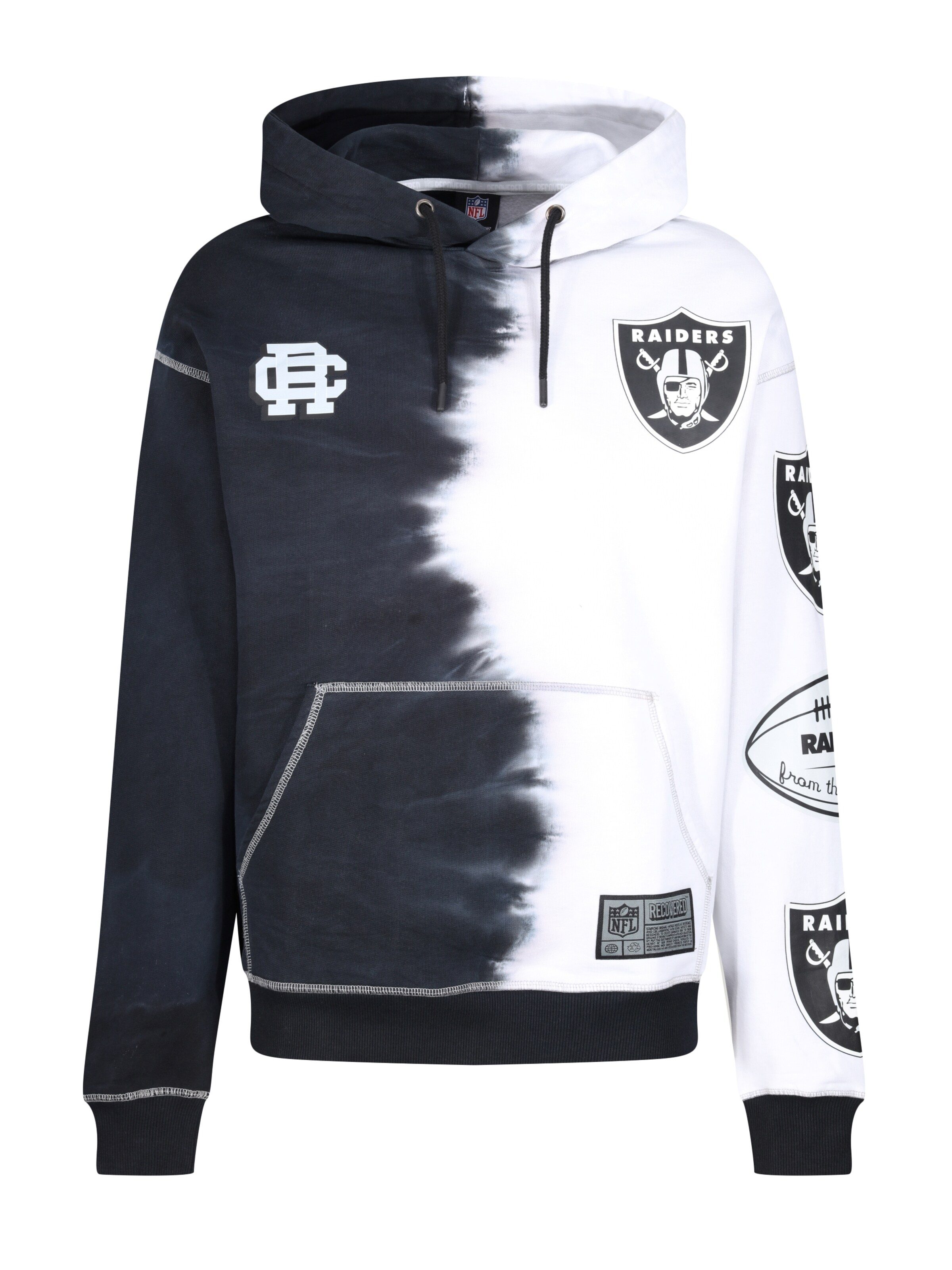 Recovered Sweatshirt 'NFL Raiders Ink' in Black / White, Item view