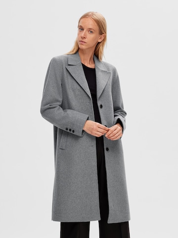 SELECTED FEMME Between-Seasons Coat 'Alma' in Grey: front