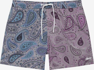 Pull&Bear Kratke kopalne hlače | vijolična barva: sprednja stran