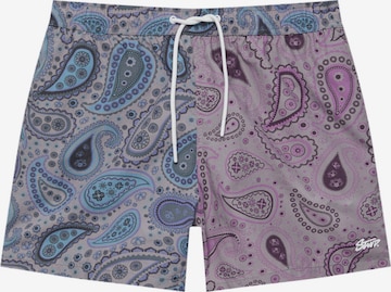 Pull&Bear Board Shorts in Purple: front