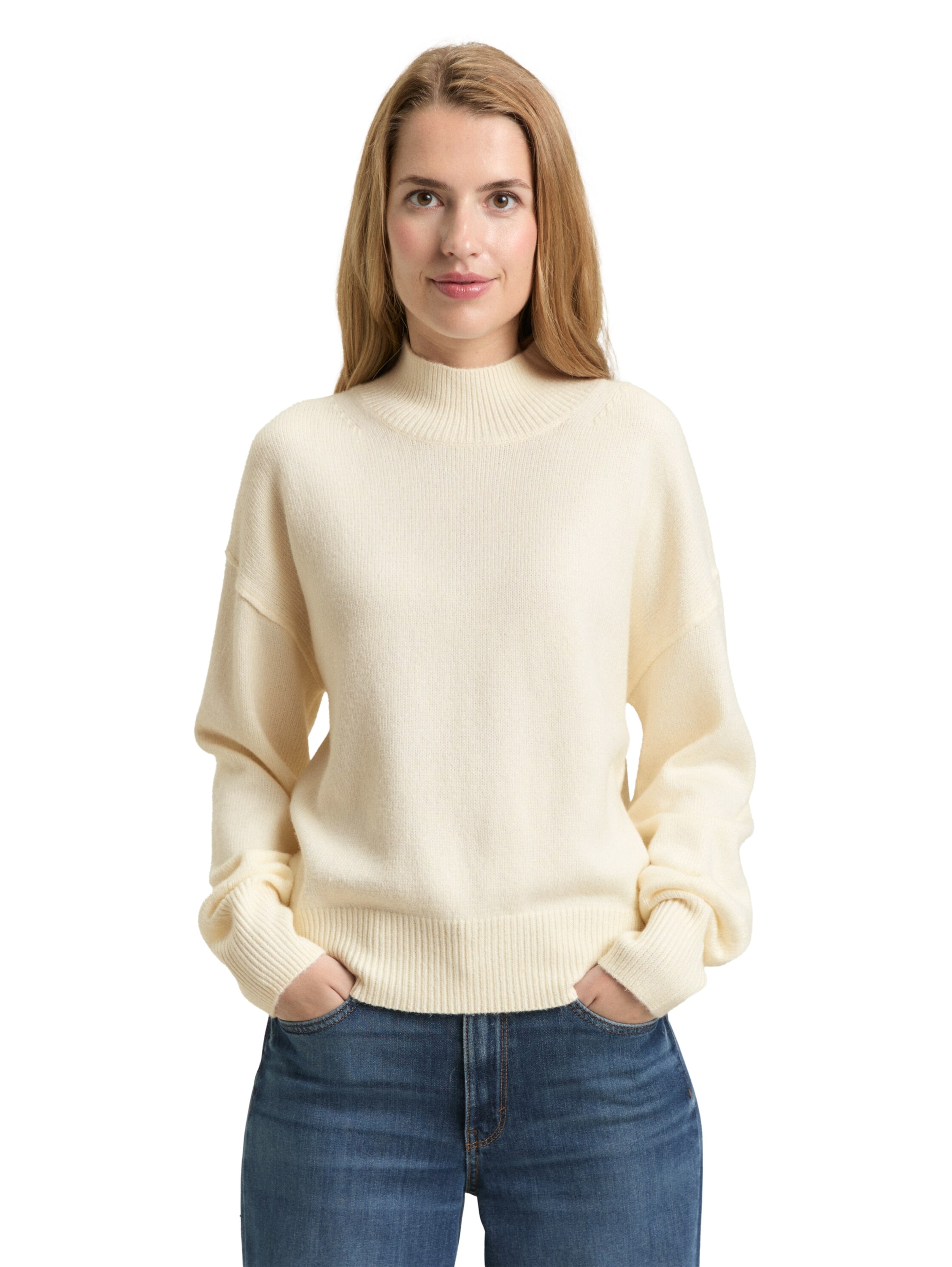 TOM TAILOR Sweater in White: front
