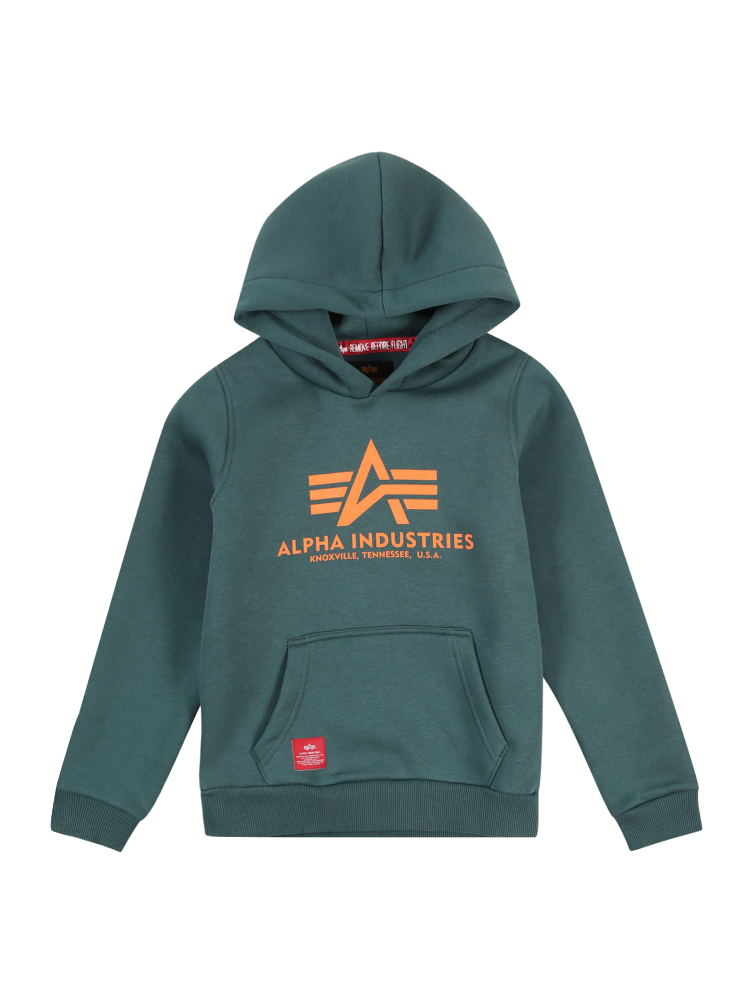 ALPHA INDUSTRIES Μπλούζα φούτερ σε πράσινο: μπροστά