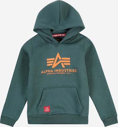 128 dydžio Megztinis be užsegimo iš ALPHA INDUSTRIES, spalva – tamsiai žalia / oranžinė, Prekių apžvalga