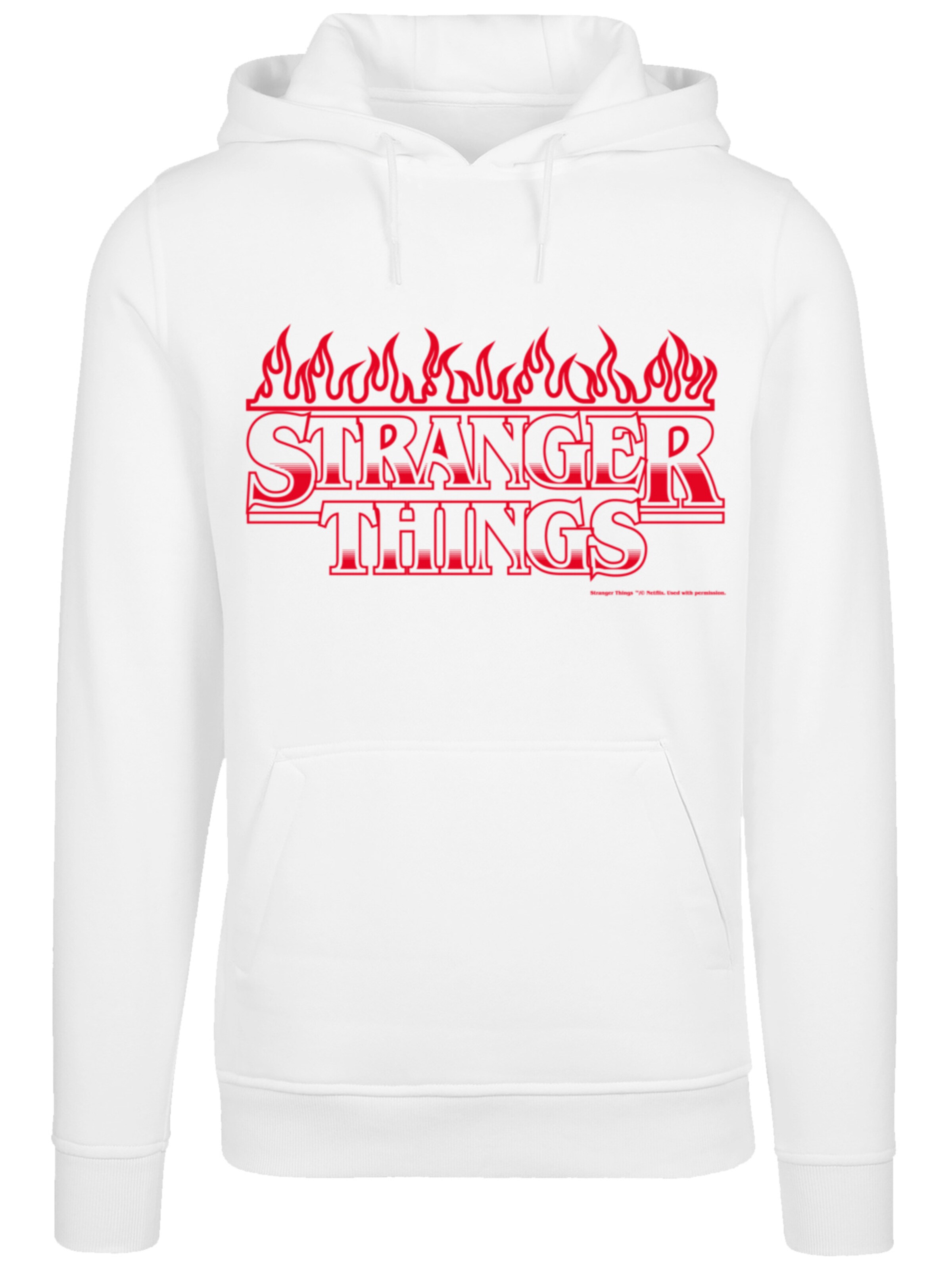 Sweat-shirt 'Stranger Things Netflix TV Series' F4NT4STIC en blanc : devant