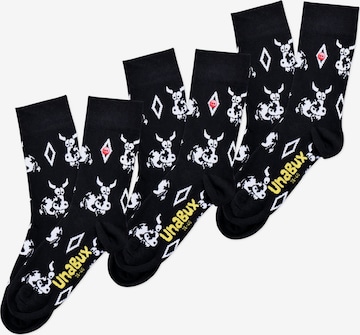 UNABUX Socks ' GRUMBLE IN THE JUNGLE ' in Black: front