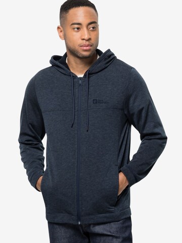 JACK WOLFSKIN Fleece jas 'Waldsee' in Blauw: voorkant