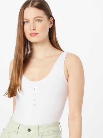 Abercrombie & Fitch Shirt Bodysuit in White: front