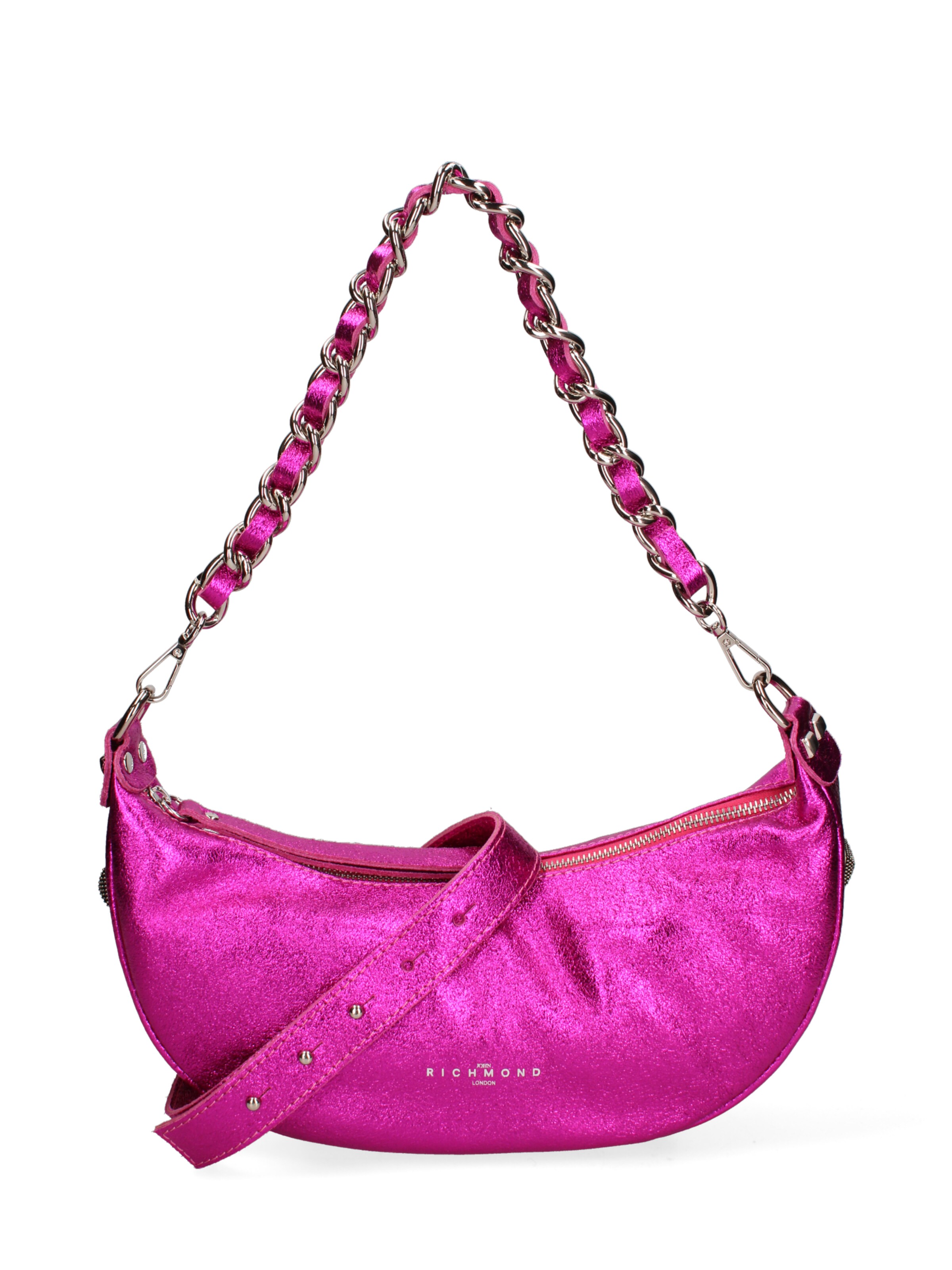 Sac bandoulière John Richmond en rose : devant