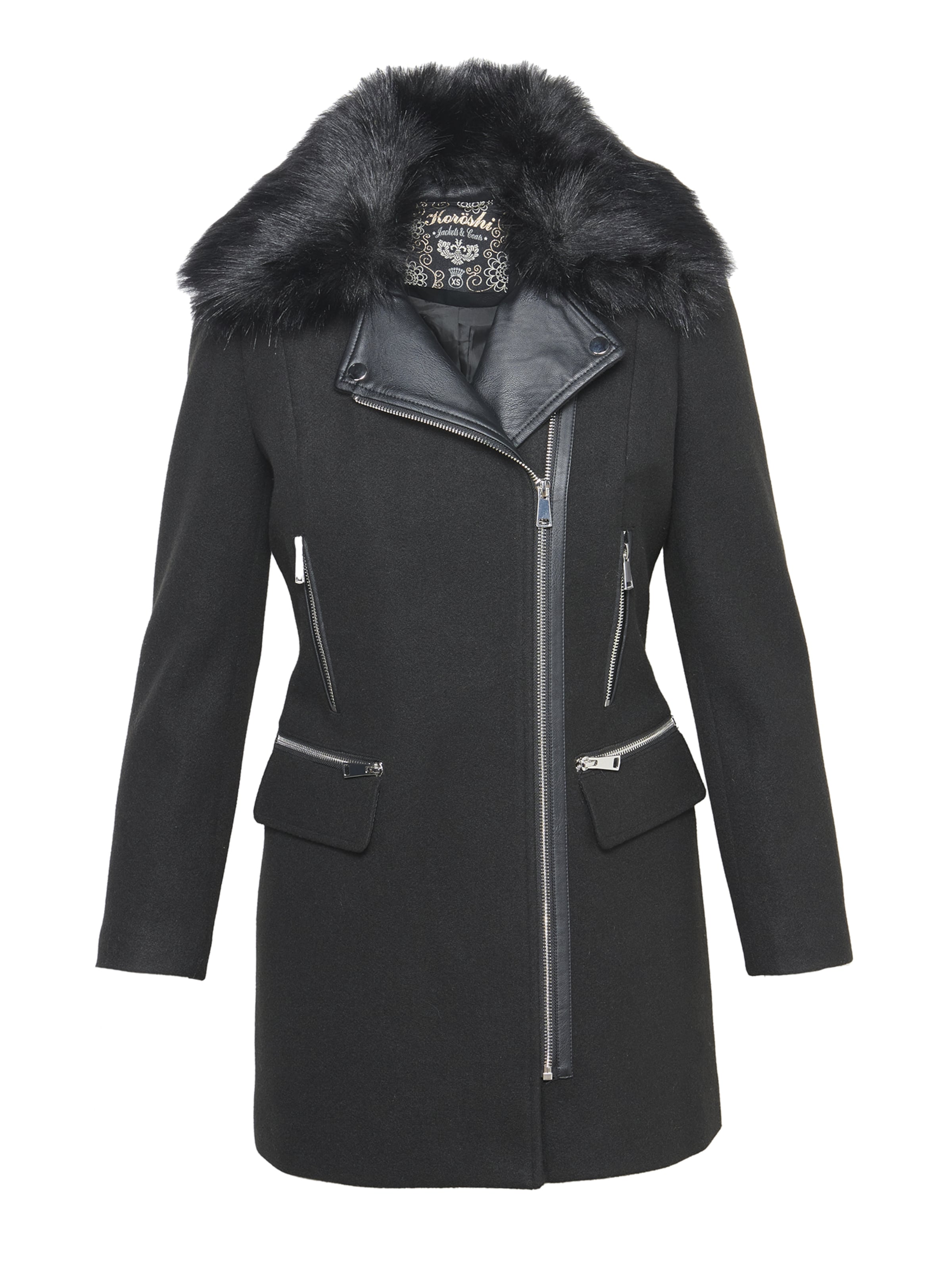 KOROSHI Демисезонное пальто в Черный: спереди