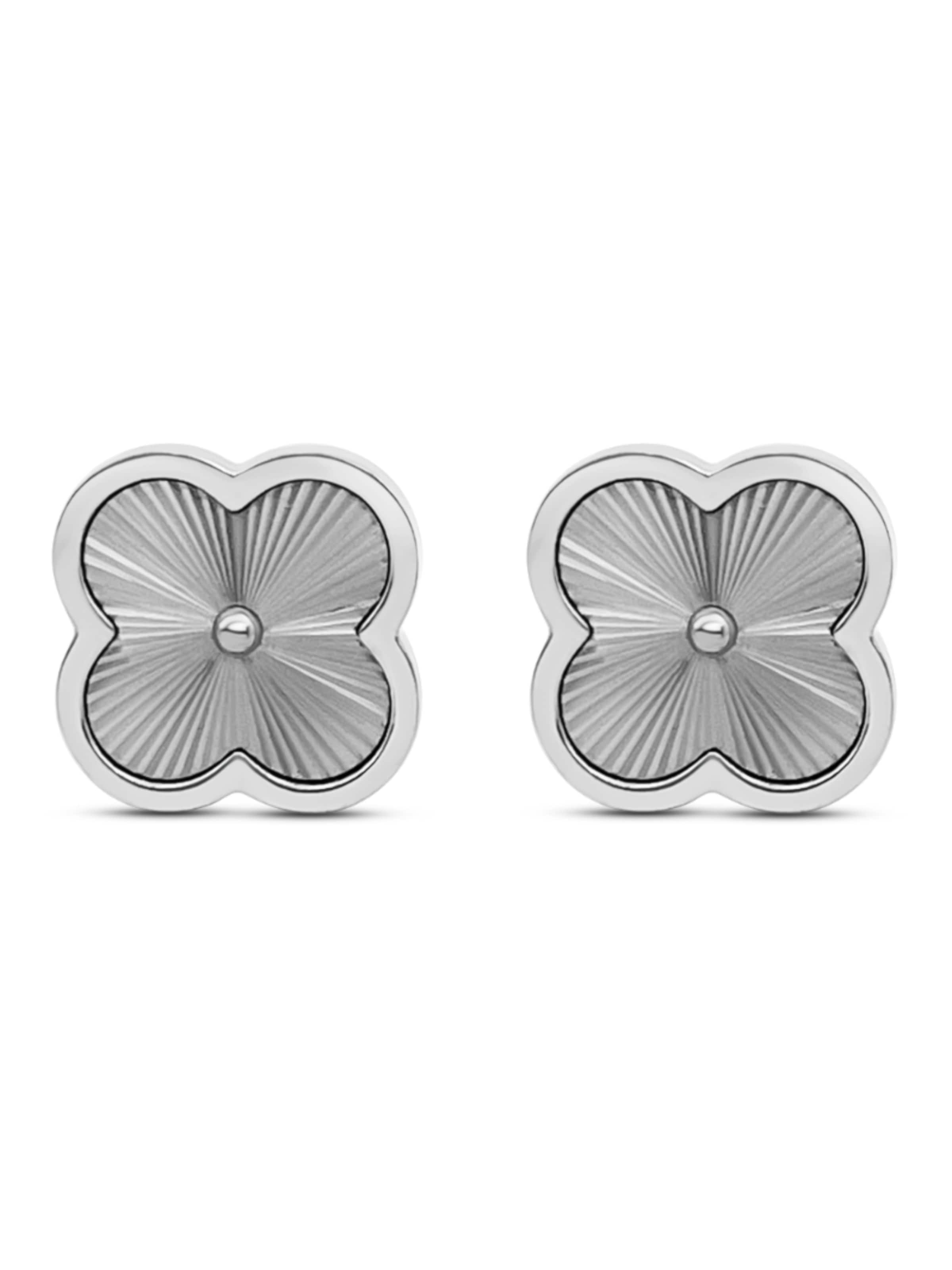 Pure Schmuck Earrings 'Clover Bright' in Silver: front