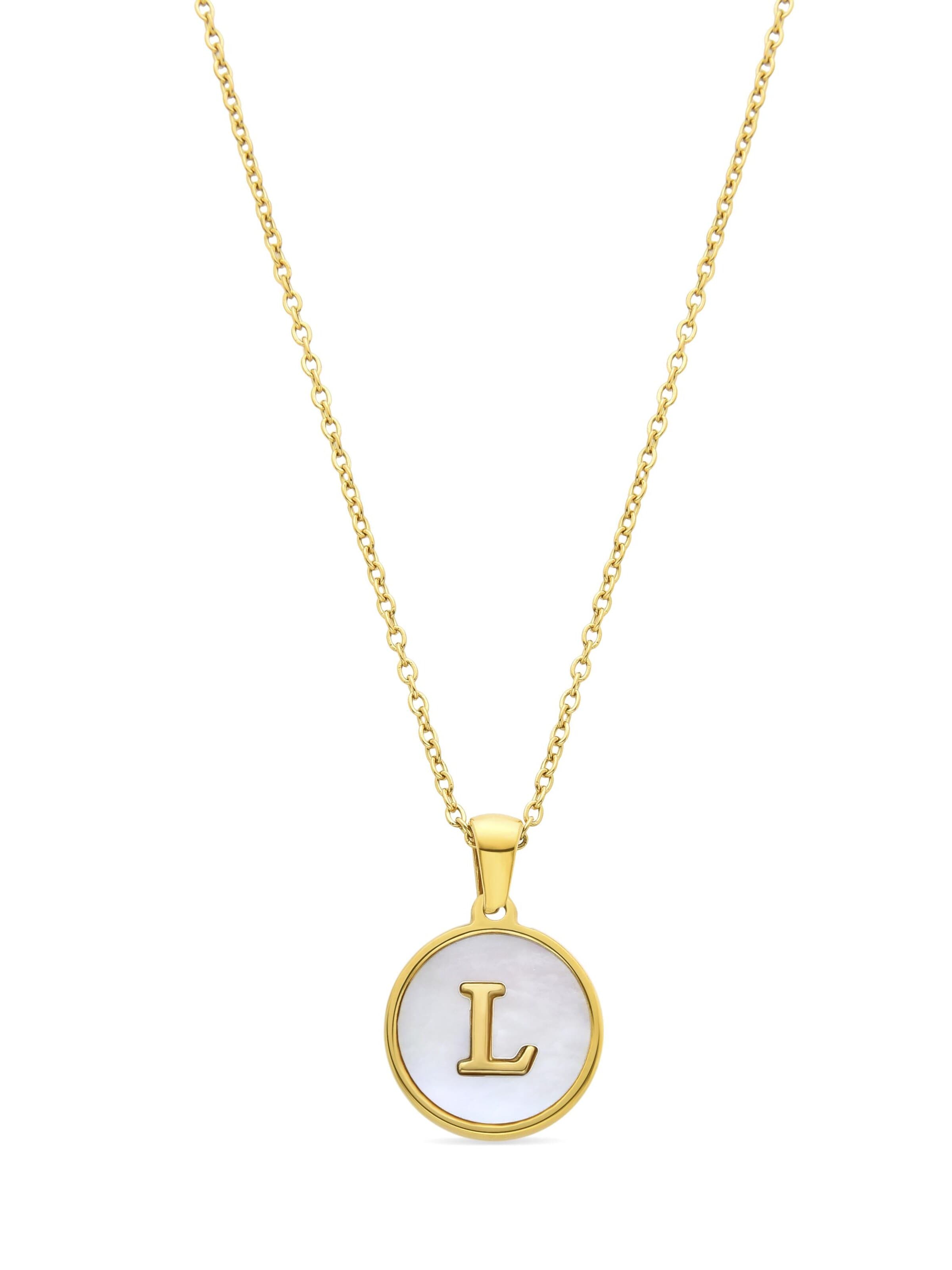 Luxenter Necklace 'Alphabet' in White: front