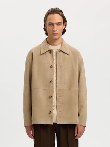 Veste mi-saison SELECTED en gris : devant